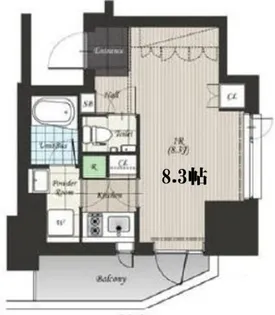 プレミスト新宿山吹【8階】の間取り