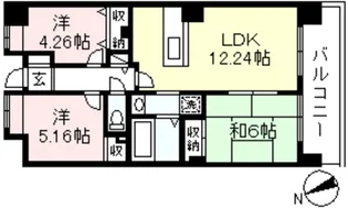 ガーデンヒルズ白鳥【5階】の間取り