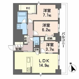 ラヴェール横川【7階】の間取り