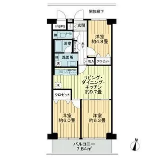 ニューライフマンション木場【1階】の間取り