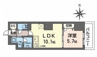 プラシーデンス本町【5階】の間取り