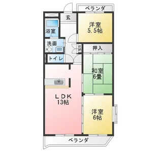 Kingsハイツ左京山【3階】の間取り
