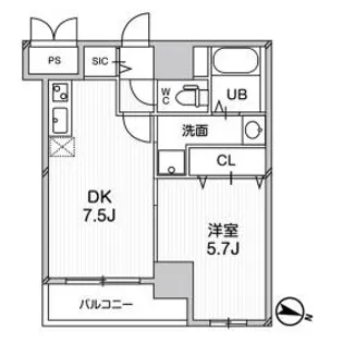 プレアデス千里山田【3階】の間取り
