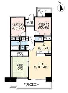 URグリーンヒルズ東舞子【7階】の間取り