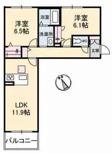 シャイネンせせら【1階】の間取り