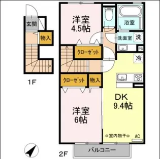 ターナ木曽西A棟【2階】の間取り