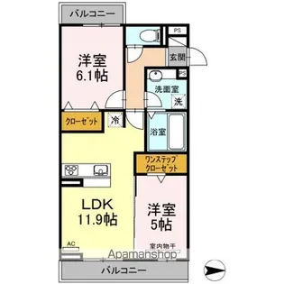 Dーグレイス A棟【2階】の間取り