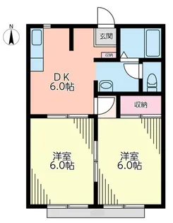 ONハイツ【2階】の間取り