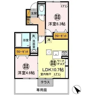 ヴァレンティーナ F【1階】の間取り