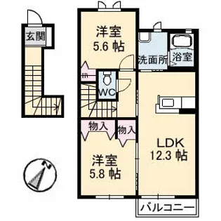 メゾンワイツ A棟【2階】の間取り