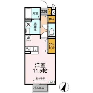 カトルセゾン B 205【2階】の間取り