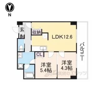 ルビアス上小阪【6階】の間取り