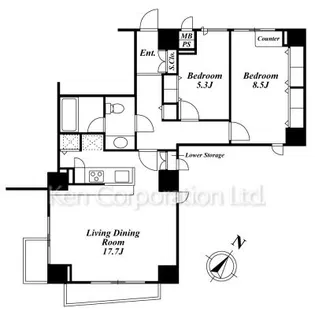 Roppongi Residences【9階】の間取り