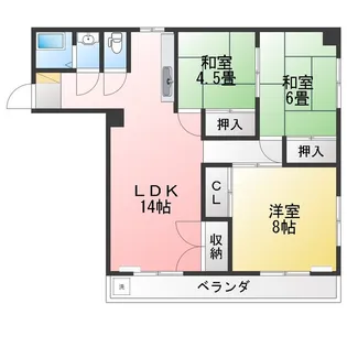 大和コーポ【3階】の間取り