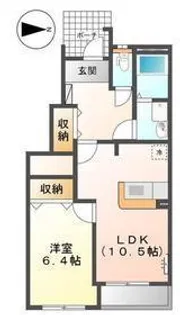 KSTフローラルコート【1階】の間取り