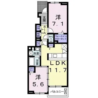ベル フラン B【1階】の間取り