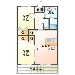 熊本県熊本市南区南高江6【マンション】の間取り