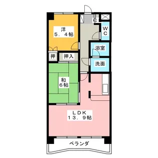 ソレアード中央【3階】の間取り