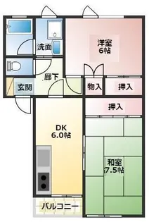 2DKの間取り画像