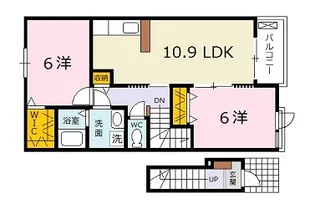 広島県安芸高田市吉田町山手【アパート】の間取り