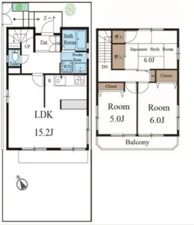 神奈川県鎌倉市岩瀬【一戸建】の間取り