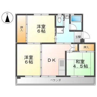 ビレッジハウス桑折1号棟【4階】の間取り