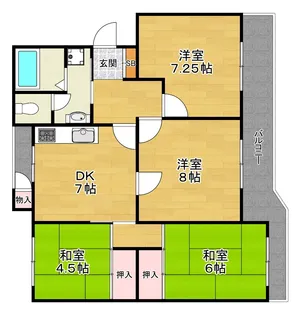 藤阪ハイツ D1棟【4階】の間取り