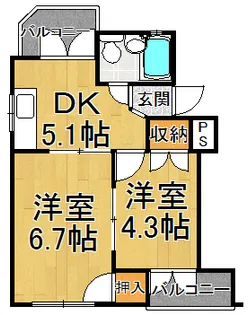 NBハイム西宮・甲陽【1階】の間取り