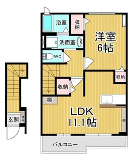 ヴァルム・レーベン緑町A【2階】の間取り