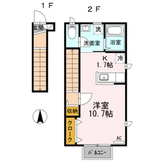 神奈川県厚木市下荻野【アパート】の間取り