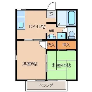 ドミールシャンブルA棟【2階】の間取り