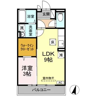 プレールルフラン【1階】の間取り