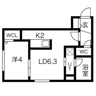 FIRST LEBEN桑園(ファーストレーベン)【1階】の間取り