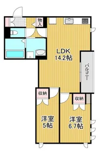 大阪府大阪市旭区赤川2【アパート】の間取り