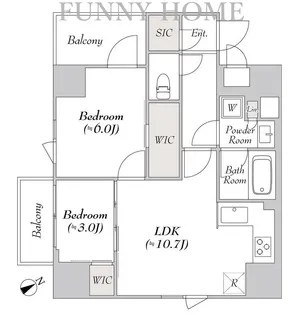 東京都世田谷区上馬1【マンション】の間取り