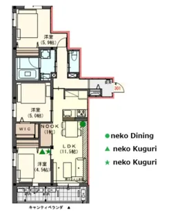 オカバ世田谷深沢ヘーベルメゾン【3階】の間取り