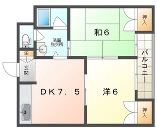 シティハイツ萱島【2階】の間取り