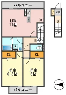 東京都葛飾区西水元1【アパート】の間取り