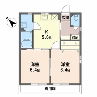 ロジーナ中郷 B【1階】の間取り