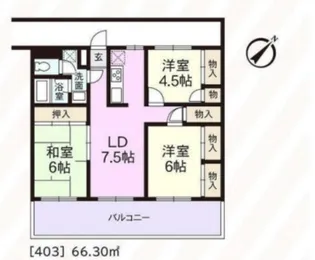 第5SSマンション【4階】の間取り