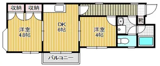 ハイツ朱鷺【4階】の間取り
