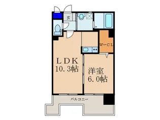 サンシャインロイヤル北九州【都市ガス】【6階】の間取り