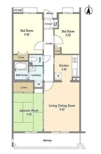 オーキッドレジデンス港北綱島イースト【2階】の間取り