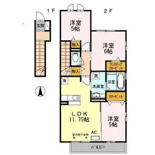 愛知県春日井市町田町1【アパート】の間取り