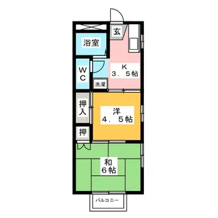 ハイツ小出A【2階】の間取り