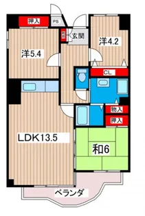 サニーヒル会瀬 1号館【3階】の間取り