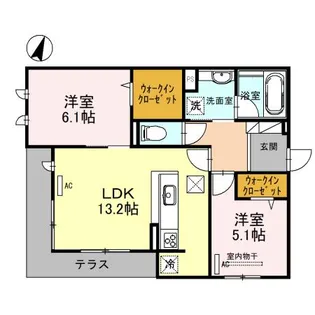 エトワール大山崎【1階】の間取り