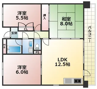 メゾンドカスカード六甲【3階】の間取り