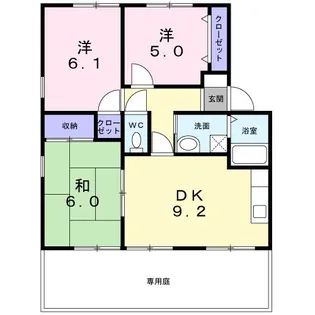 Fo.トロワ木太B【1階】の間取り