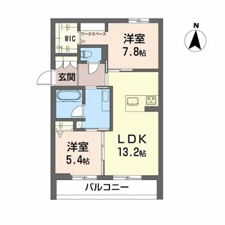 シャーメゾンリアンI【2階】の間取り